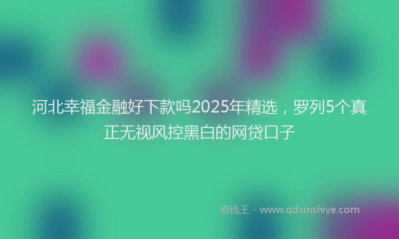 河北幸福金融好下款吗2025年精选，罗列5个真正无视风控黑白的网贷口子