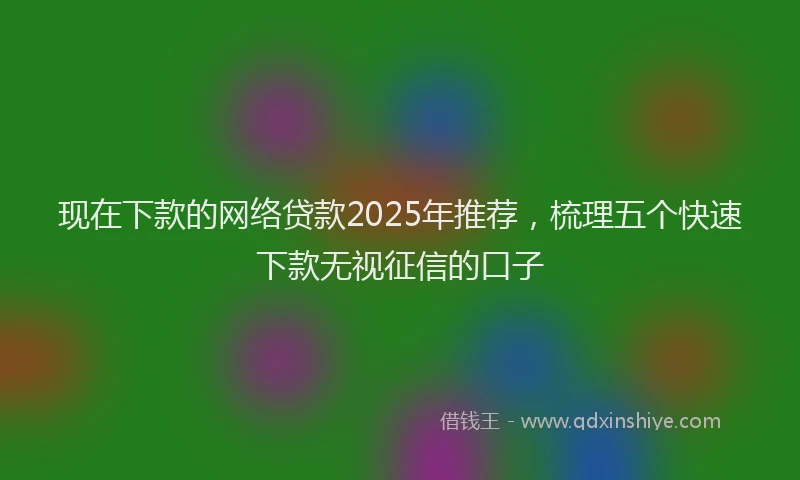 现在下款的网络贷款2025年推荐，梳理五个快速下款无视征信的口子