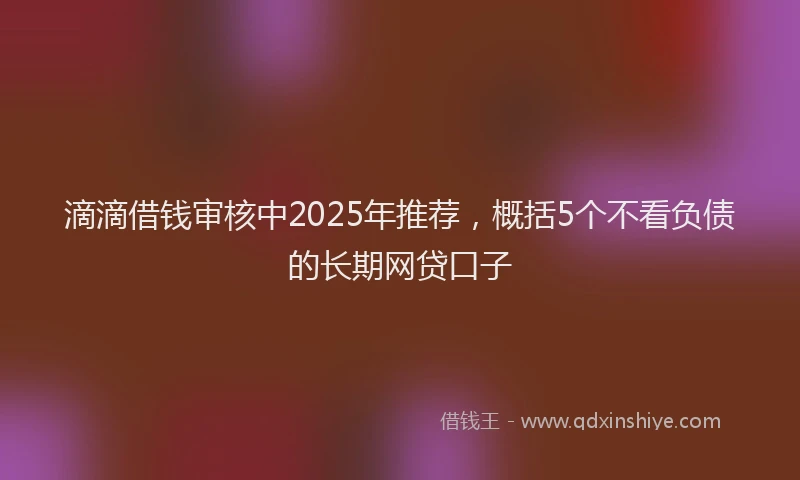 滴滴借钱审核中2025年推荐，概括5个不看负债的长期网贷口子