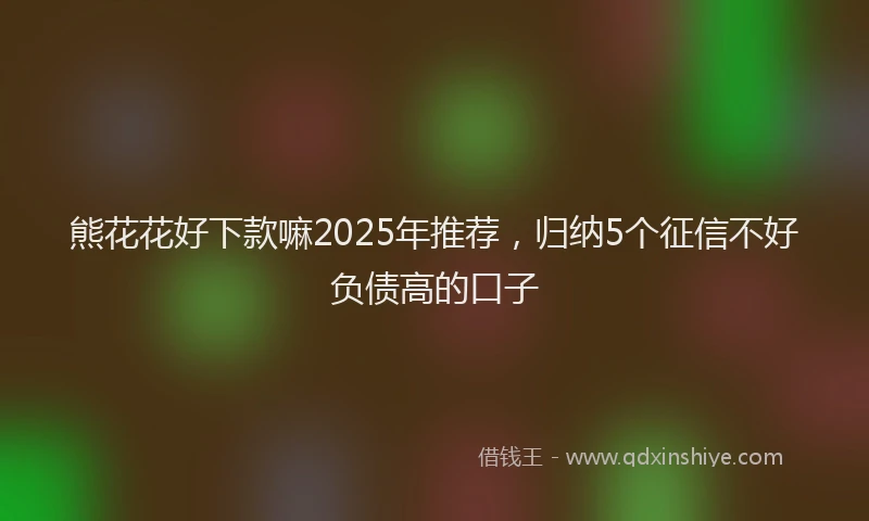 熊花花好下款嘛2025年推荐，归纳5个征信不好负债高的口子