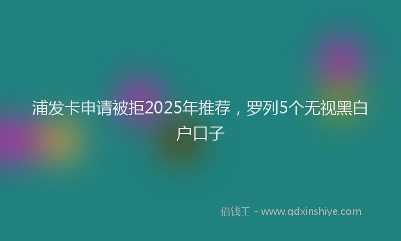 浦发卡申请被拒2025年推荐，罗列5个无视黑白户口子