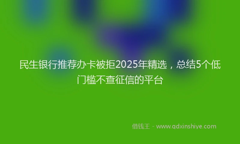 民生银行推荐办卡被拒2025年精选，总结5个低门槛不查征信的平台