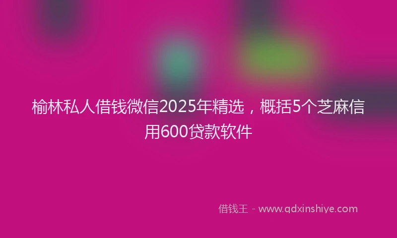 榆林私人借钱微信2025年精选，概括5个芝麻信用600贷款软件