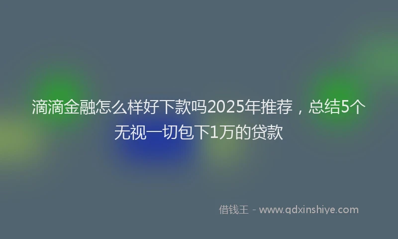 滴滴金融怎么样好下款吗2025年推荐，总结5个无视一切包下1万的贷款