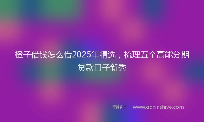 橙子借钱怎么借2025年精选，梳理五个高能分期贷款口子新秀