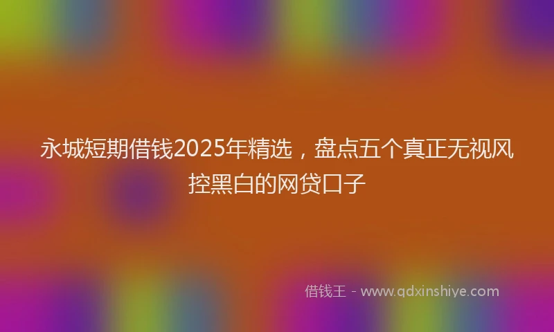 永城短期借钱2025年精选，盘点五个真正无视风控黑白的网贷口子