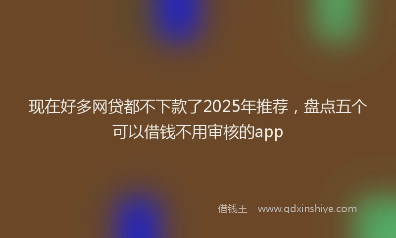 现在好多网贷都不下款了2025年推荐，盘点五个可以借钱不用审核的app
