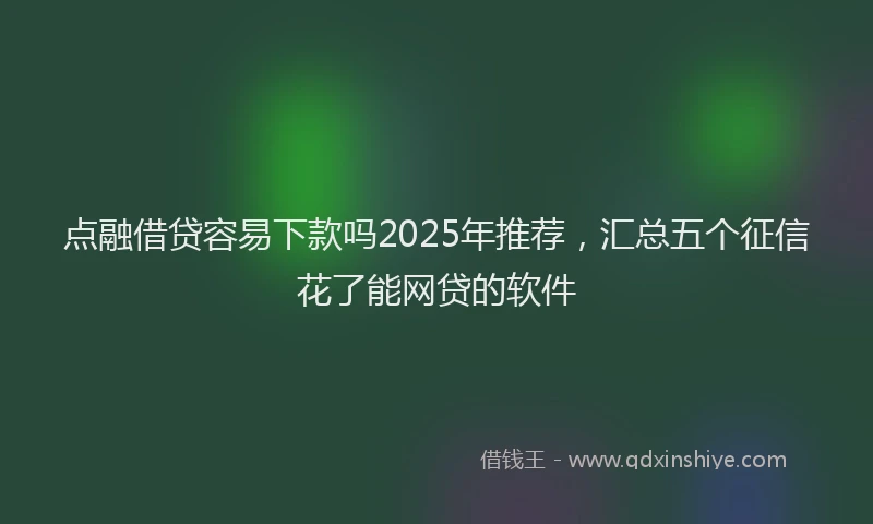 点融借贷容易下款吗2025年推荐，汇总五个征信花了能网贷的软件