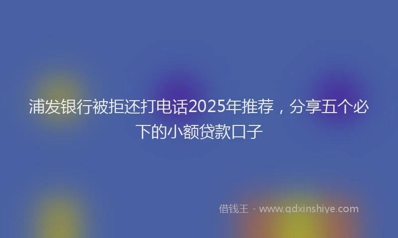 浦发银行被拒还打电话2025年推荐，分享五个必下的小额贷款口子