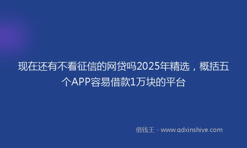 现在还有不看征信的网贷吗2025年精选，概括五个APP容易借款1万块的平台