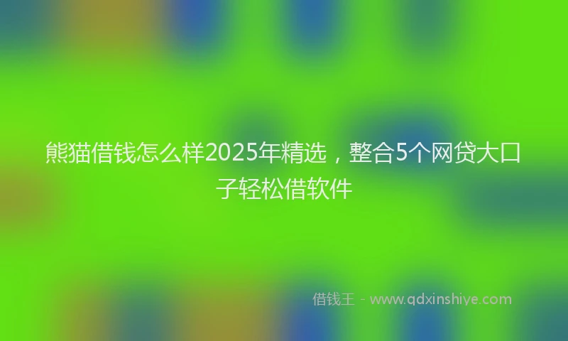 熊猫借钱怎么样2025年精选，整合5个网贷大口子轻松借软件