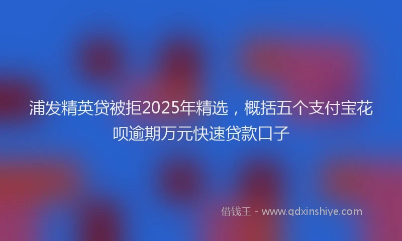 浦发精英贷被拒2025年精选，概括五个支付宝花呗逾期万元快速贷款口子