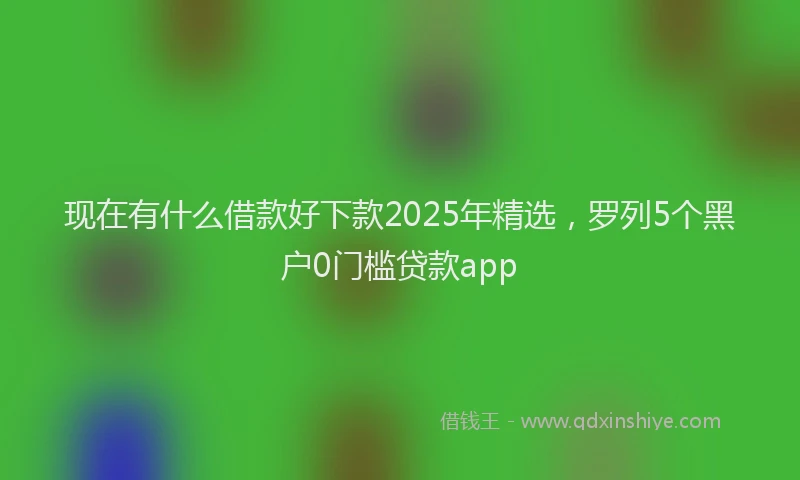 现在有什么借款好下款2025年精选，罗列5个黑户0门槛贷款app