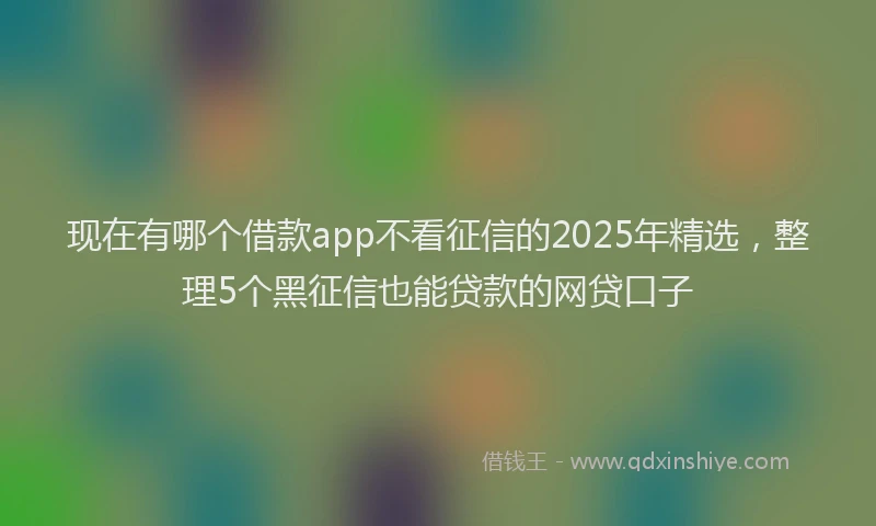 现在有哪个借款app不看征信的2025年精选，整理5个黑征信也能贷款的网贷口子