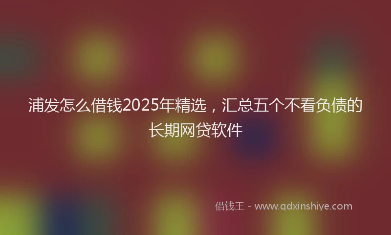 浦发怎么借钱2025年精选，汇总五个不看负债的长期网贷软件