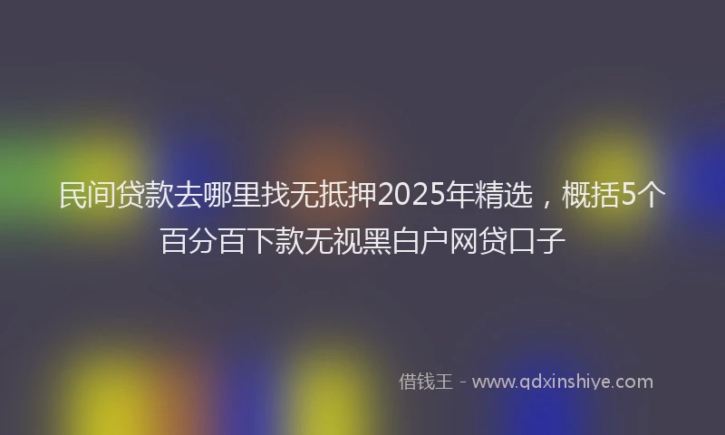 民间贷款去哪里找无抵押2025年精选，概括5个百分百下款无视黑白户网贷口子