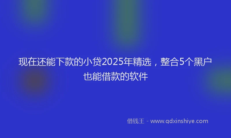现在还能下款的小贷2025年精选，整合5个黑户也能借款的软件