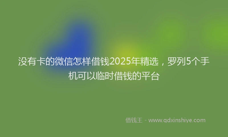 没有卡的微信怎样借钱2025年精选，罗列5个手机可以临时借钱的平台
