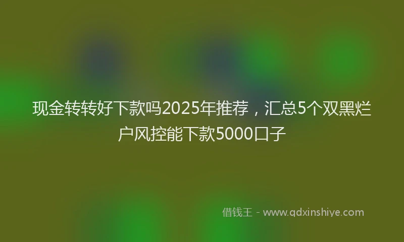 现金转转好下款吗2025年推荐，汇总5个双黑烂户风控能下款5000口子