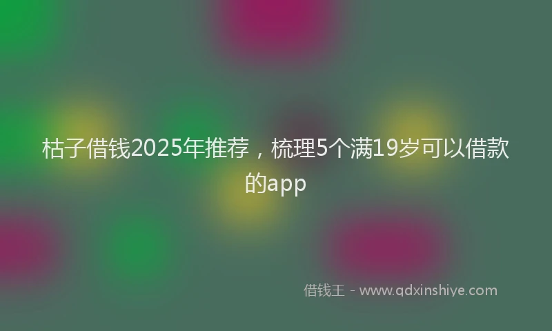 枯子借钱2025年推荐，梳理5个满19岁可以借款的app