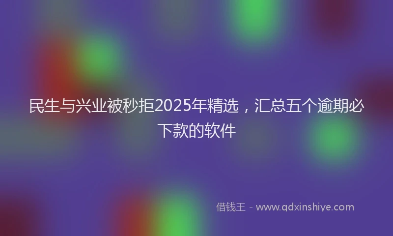 民生与兴业被秒拒2025年精选，汇总五个逾期必下款的软件
