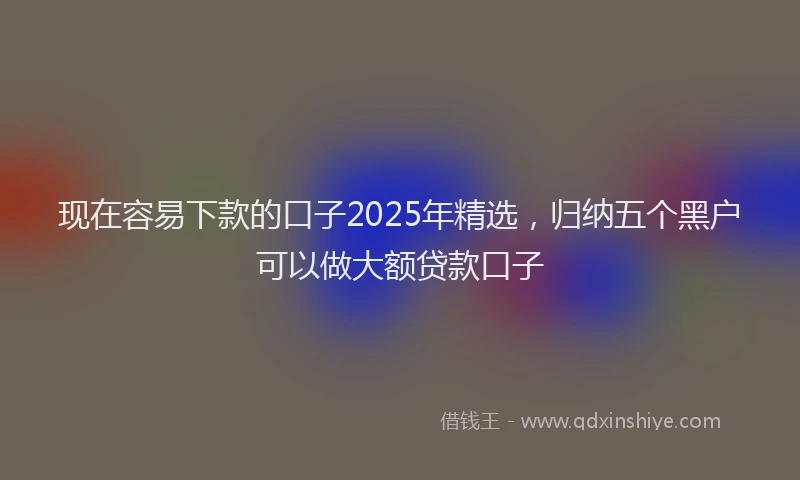 现在容易下款的口子2025年精选，归纳五个黑户可以做大额贷款口子