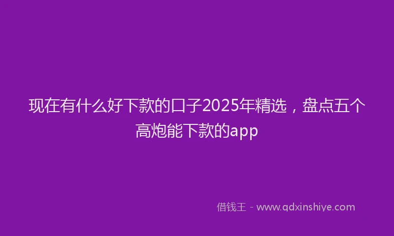 现在有什么好下款的口子2025年精选，盘点五个高炮能下款的app