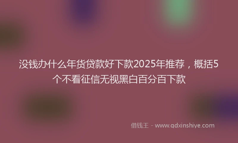 没钱办什么年货贷款好下款2025年推荐，概括5个不看征信无视黑白百分百下款