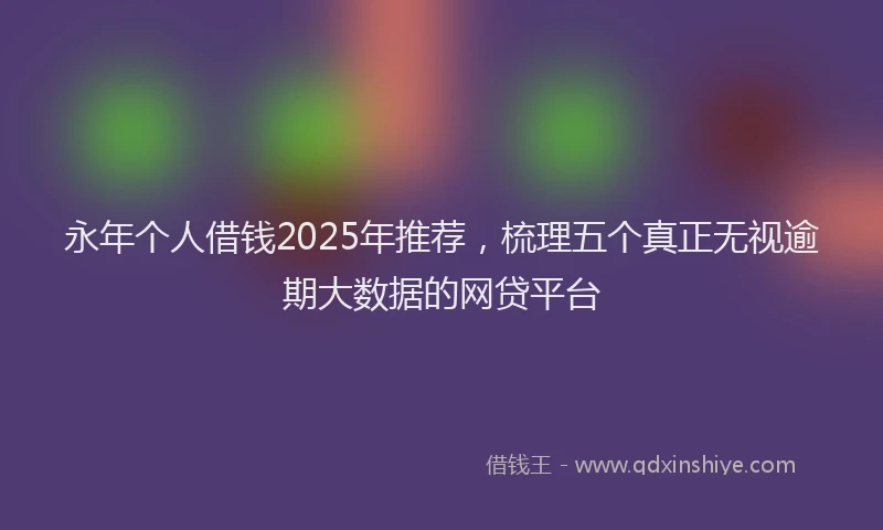 永年个人借钱2025年推荐，梳理五个真正无视逾期大数据的网贷平台