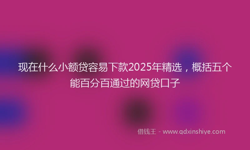 现在什么小额贷容易下款2025年精选，概括五个能百分百通过的网贷口子