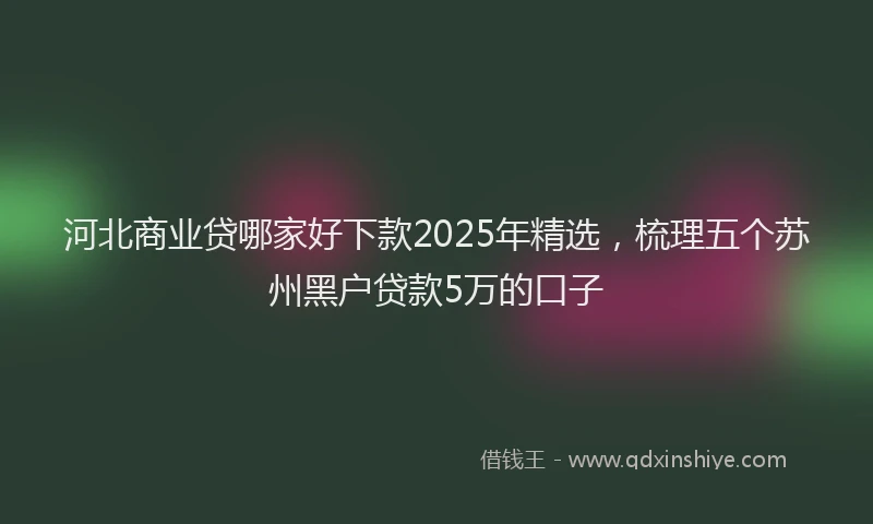 河北商业贷哪家好下款2025年精选，梳理五个苏州黑户贷款5万的口子