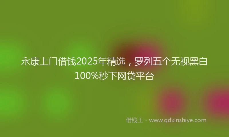 永康上门借钱2025年精选，罗列五个无视黑白100%秒下网贷平台