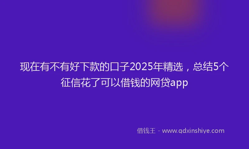现在有不有好下款的口子2025年精选，总结5个征信花了可以借钱的网贷app