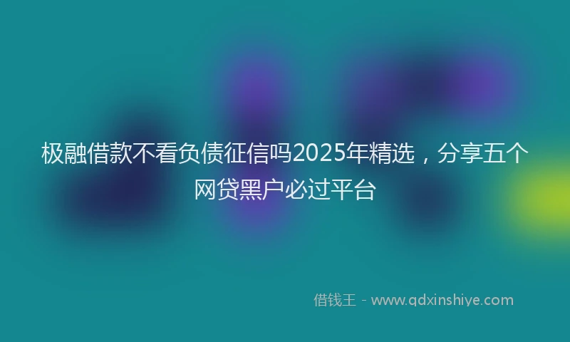 极融借款不看负债征信吗2025年精选，分享五个网贷黑户必过平台