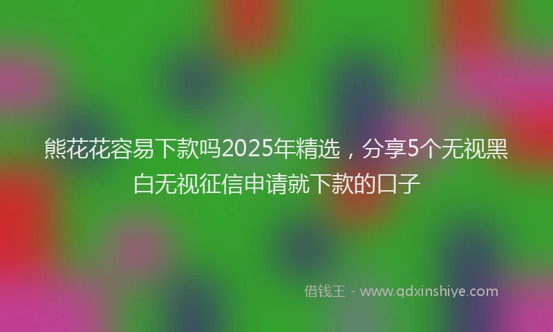 熊花花容易下款吗2025年精选，分享5个无视黑白无视征信申请就下款的口子