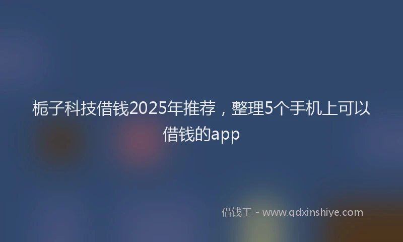 栀子科技借钱2025年推荐，整理5个手机上可以借钱的app