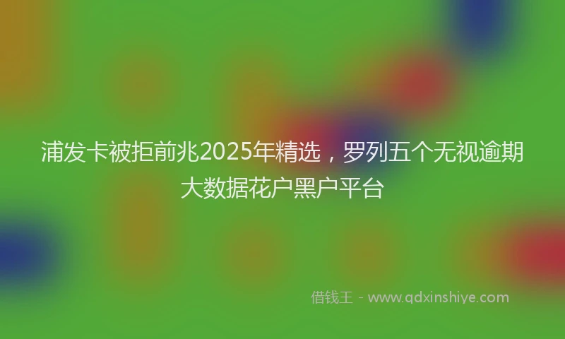 浦发卡被拒前兆2025年精选，罗列五个无视逾期大数据花户黑户平台