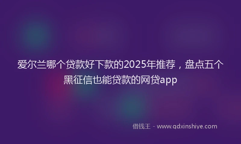 爱尔兰哪个贷款好下款的2025年推荐，盘点五个黑征信也能贷款的网贷app