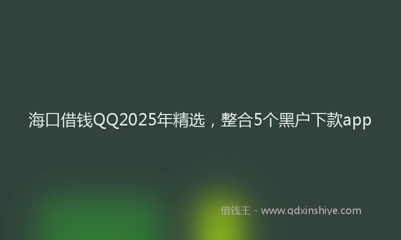 海口借钱QQ2025年精选，整合5个黑户下款app