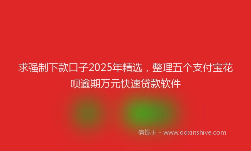 求强制下款口子2025年精选，整理五个支付宝花呗逾期万元快速贷款软件