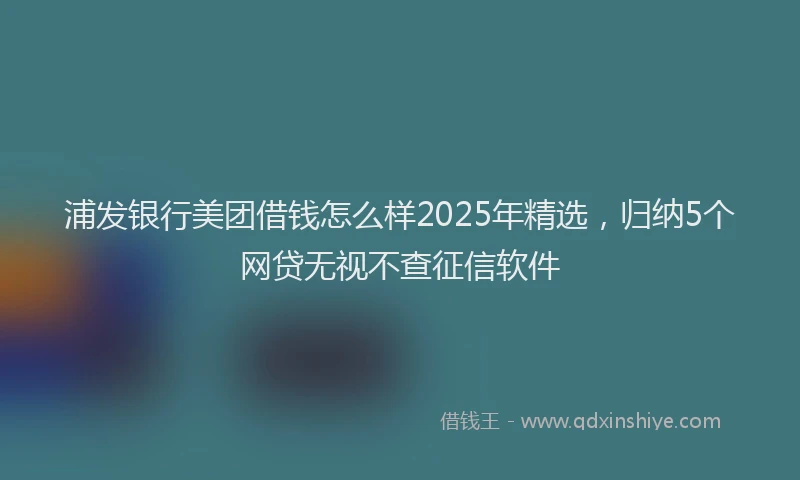 浦发银行美团借钱怎么样2025年精选，归纳5个网贷无视不查征信软件