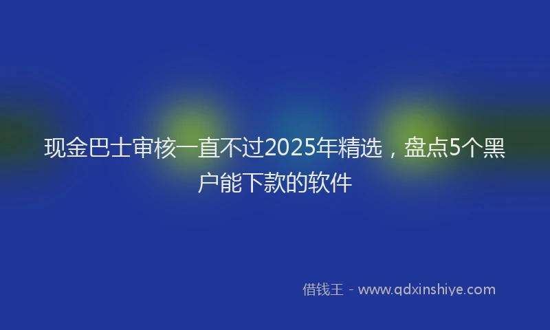 现金巴士审核一直不过2025年精选，盘点5个黑户能下款的软件