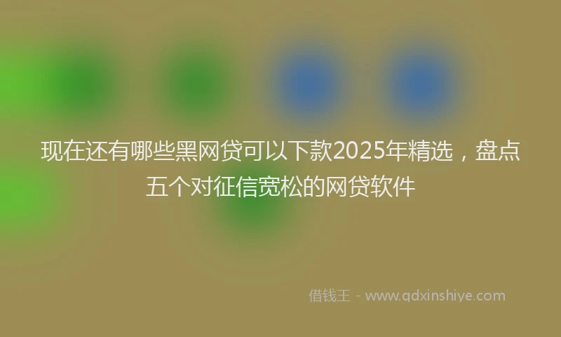 现在还有哪些黑网贷可以下款2025年精选，盘点五个对征信宽松的网贷软件