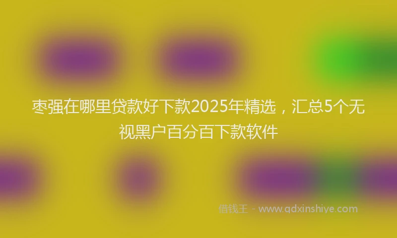 枣强在哪里贷款好下款2025年精选，汇总5个无视黑户百分百下款软件