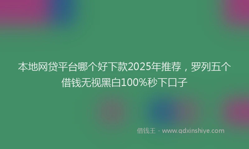 本地网贷平台哪个好下款2025年推荐，罗列五个借钱无视黑白100%秒下口子