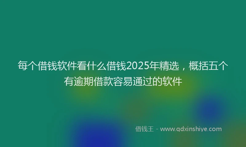 每个借钱软件看什么借钱2025年精选，概括五个有逾期借款容易通过的软件