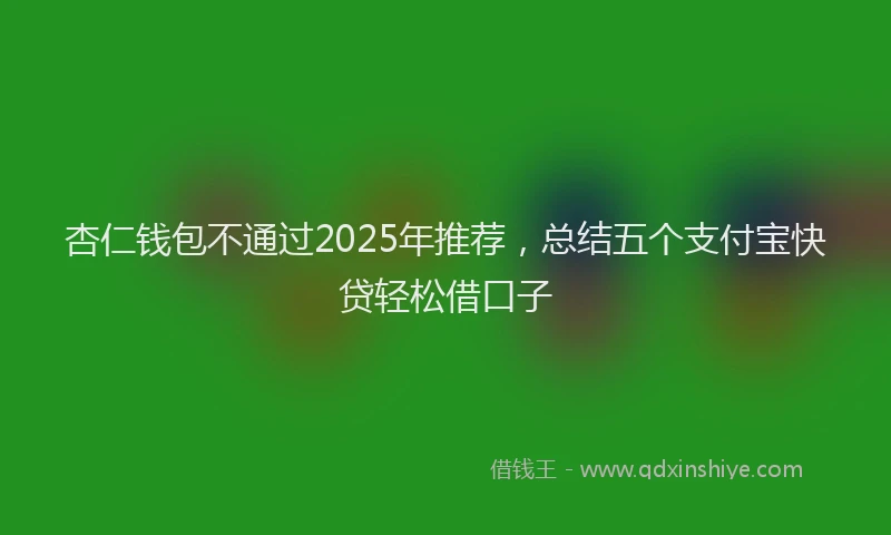 杏仁钱包不通过2025年推荐，总结五个支付宝快贷轻松借口子