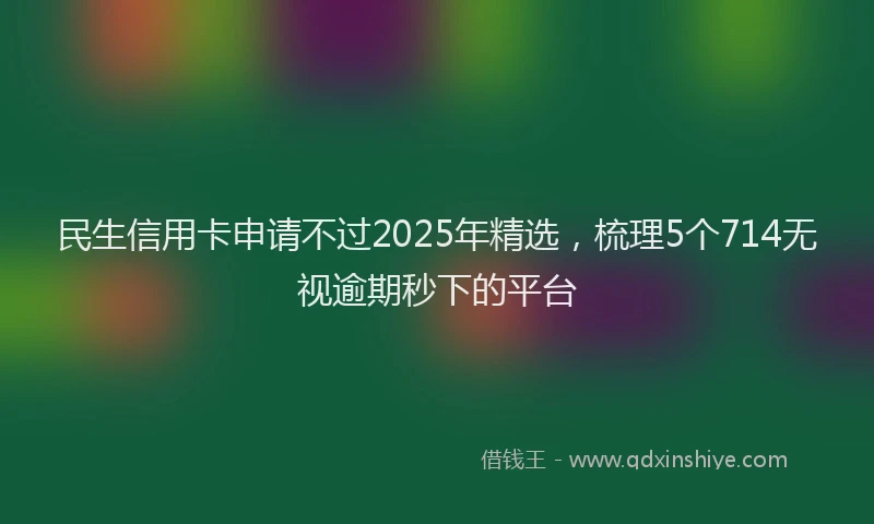 民生信用卡申请不过2025年精选，梳理5个714无视逾期秒下的平台
