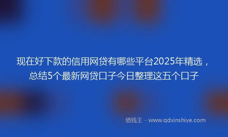 现在好下款的信用网贷有哪些平台2025年精选，总结5个最新网贷口子今日整理这五个口子