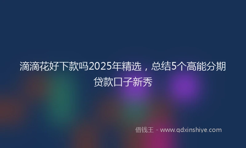 滴滴花好下款吗2025年精选，总结5个高能分期贷款口子新秀